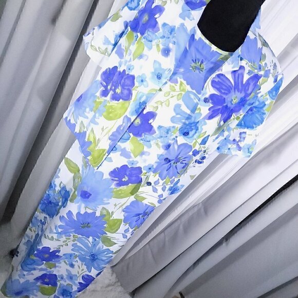 Willow Ridge 2 pc Floral Blue Purple White Suit, Size 10 - Picture 3 of 11